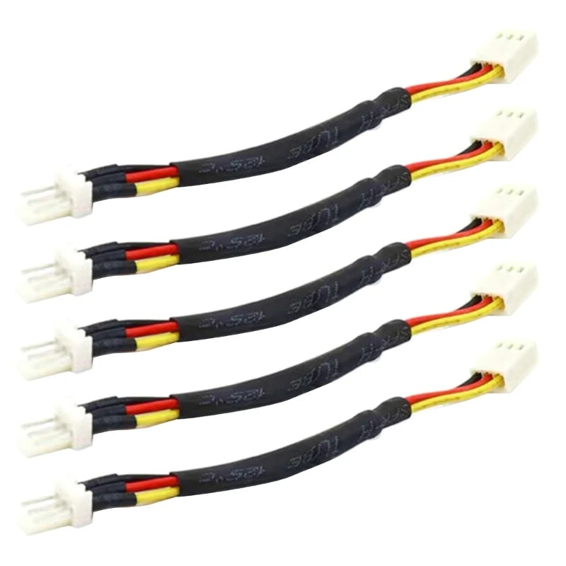 5 Pieces PC CPU Fan Speed Reduce Slow Down Wire 3 Pin Fan Noise Resistor Cable Male to Female Connector 12CM/4.72in