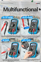 Digital Multimeter 1999 Counts 600V AC/DC Voltage Temp Test for Car Repair ANENG AN8205C Blue Backlight hFE Triode DIY Test Tool