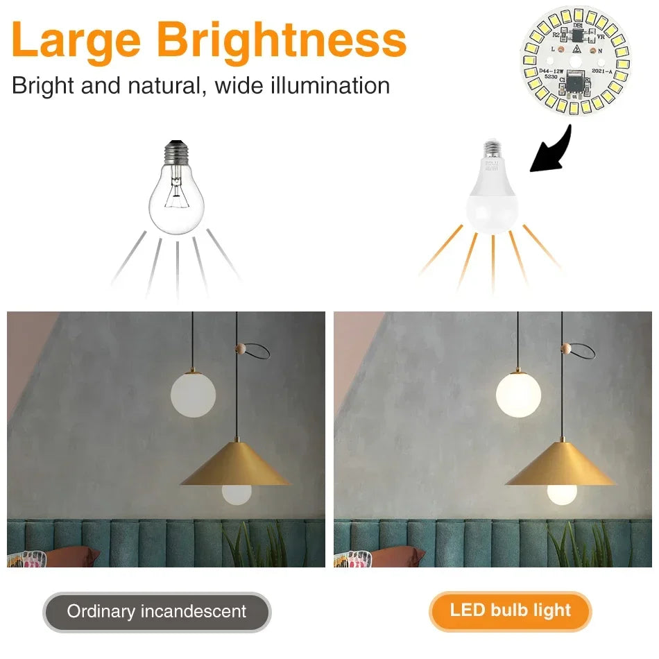 3PCS AC220V LED Chip for Lamp Bulb 5W 7W 9W 12W 15W 18W SMD 2835 Led Round Bulb Chips Light Beads Lighting Spotlight Bulb Chip