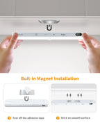 WILLED Under Cabinet Lights Rechargeable Battery Display 60 LED Touch Light Bar Motion Sensor Light Closet Light Night Lights