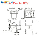 100pcs Pink Red CW WW Blue Green Amber Round F3  F5 20mA Clear Light-Emitting-Diodes 4Pin High Brightness Piranha Superflux LED
