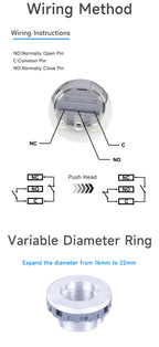 16mm 22mm Ultra Thin Plastic emergency stop button mushroom emergency switch self-locking stop charging pile power outage on off