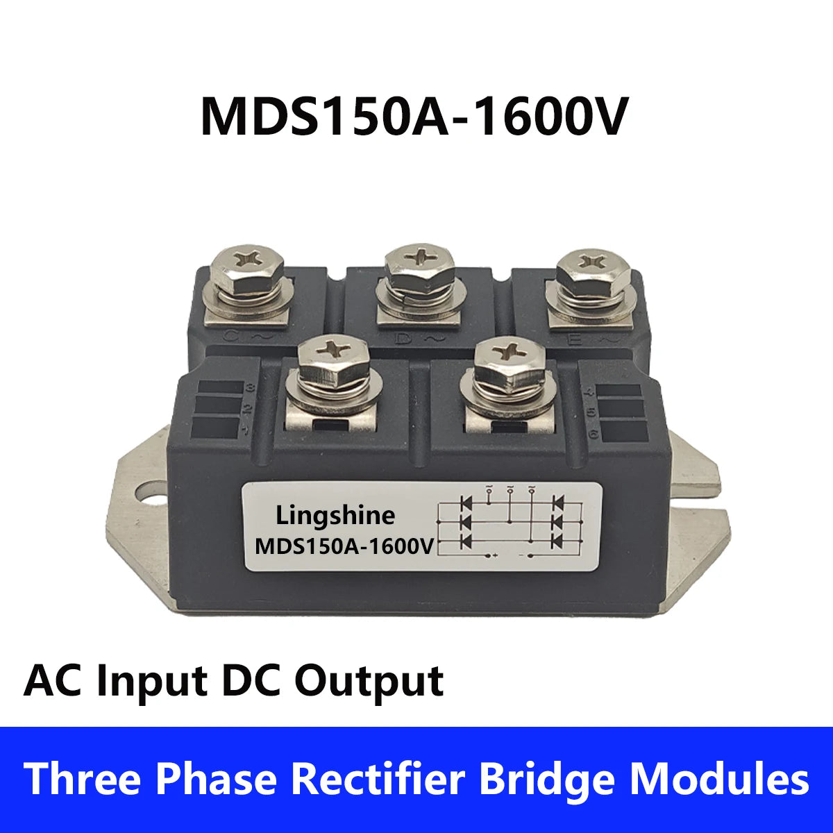 Three Phase MDS 100A 150A 160A 200A 250A Three Phase Rectifier Bridge Module 1600V Induction Cooker