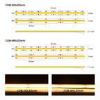 UL Listed COB LED Strip Light 320 480 LEDs/m 16.4ft High Density Flexible Tape Ribbon 3000-6500K RA90 Led Lights DC12V 24V