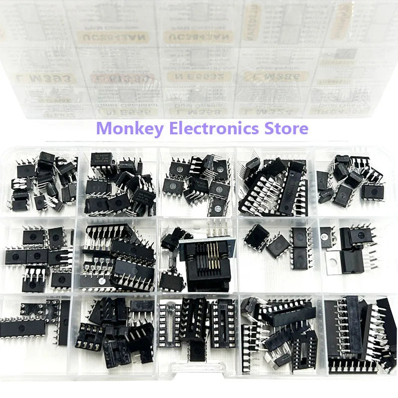 150pcs Integrated Circuits Chips Boxed PC817 ICL7660 NE555 LM358 JRC4558 LM393 LM339 Repair Appliances Send Clip Send Adapter