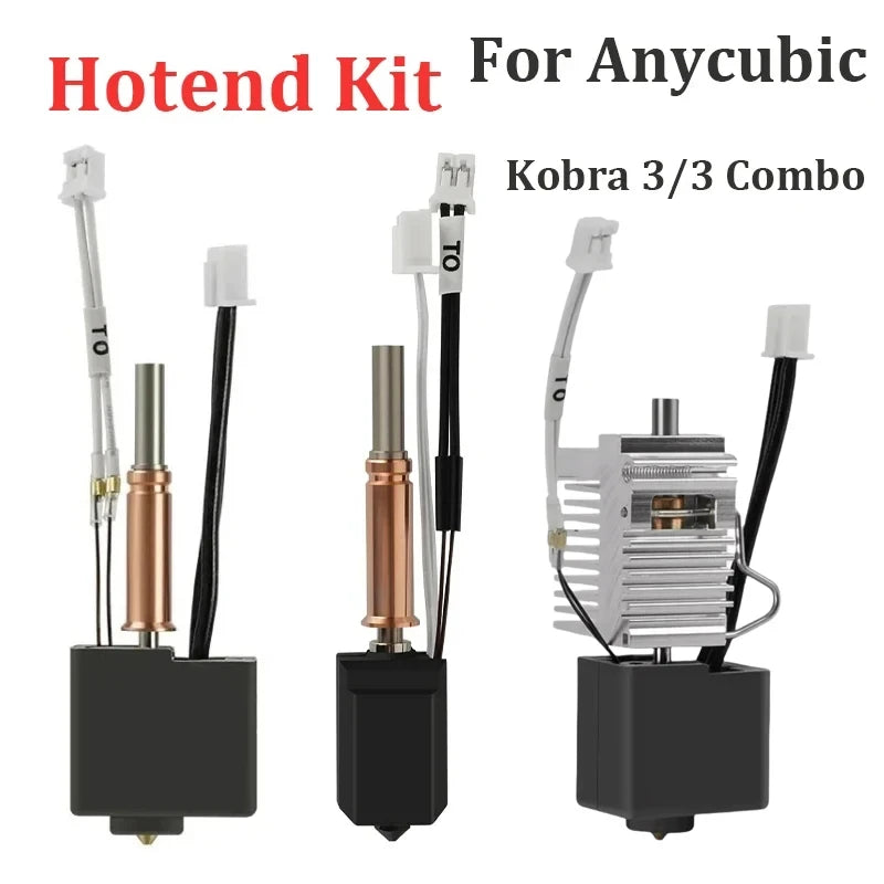 For Anycubic Kobra 3 Combo Hotend Nozzle Thermistor Heating Tube 24v 50w Heater Block For Anycubic Kobra3 Replacement Accesories