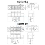(10 PCS) KF 25HM - 7.62mm / 35HM - 8.25mm / 45HM - 9.5mm / 55HM - 10mm / 65HM - 11mm Grid PCB Terminal Block Connector