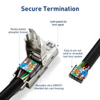 Tool-Free Cat8 Cat7 Cat6A RJ45 Connector Toolless Shielded Reusable Termination Plugs Shielded Ethernet for Ethernet Cable