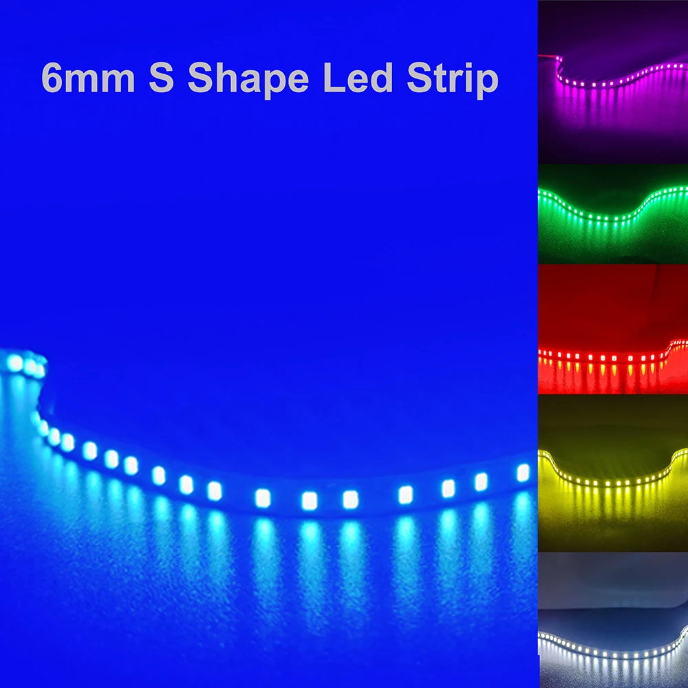 6mm 2835 S Led Strip Bendable DIY Neon Tape Light DC12V 120LED/m for DIYNeon Sign Letter Flexible Foldable String Lamp