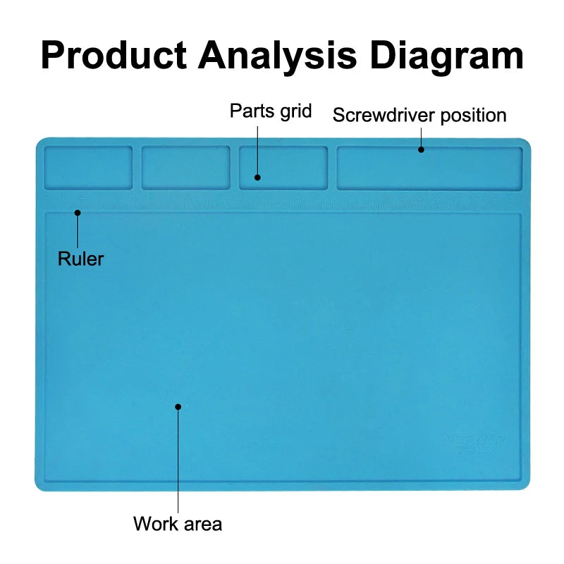 1PC Silicone ESD Heat Insulation Soldering Mat High Temp Resistant Computer Phone Repair Pad for Electronic Repair