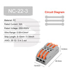 Quick Press Type Electrical Wire Connector Push-in Lever 2-12 Pin Compact Wiring Terminal Universal Splitter Cable Connectors