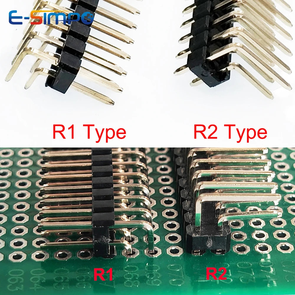 10/20Pcs 0.8u Gold Plated 40 Pin 1x40 Single Double Row/Right Angle Male 2.54 Breakable Header Connector Strip for Arduino Black