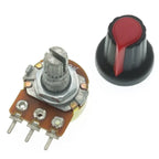 5Sets WH148 1K 10K 20K 50K 100K 500K Ohm 15mm 3 Pin Linear Taper Rotary Potentiometer Resistor for Arduino with AG2 White Cap