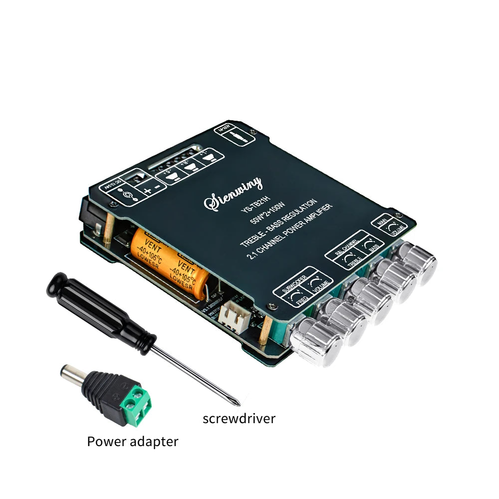 YS-TB21H TPA3116 Bluetooth 5.1 Audio Amplifier Board 2.1 Channel 50Wx2+100W Subwoofer APP Control HiFi Stereo Power Amp
