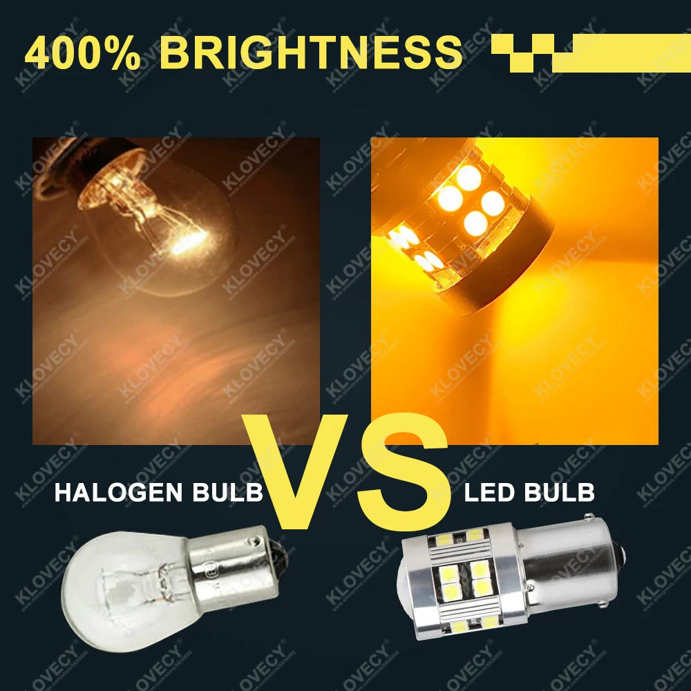 2/4 PCS P21W 1156 BA15S 1157 BAY15D LED Bulbs For Car Trun Signal Parking Brake Lights 12V 24V 3030-24SMD 6500K White Red Amber