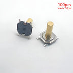 100pcs Tactile Switches 5.2x5.2 Smd Push Button 4*4*1.5mm/1.6/1.7/1.8/1.9/2/2.5/3/3.5/4/4.5/5/6/7/8/9 12V Copper Head Self-reset