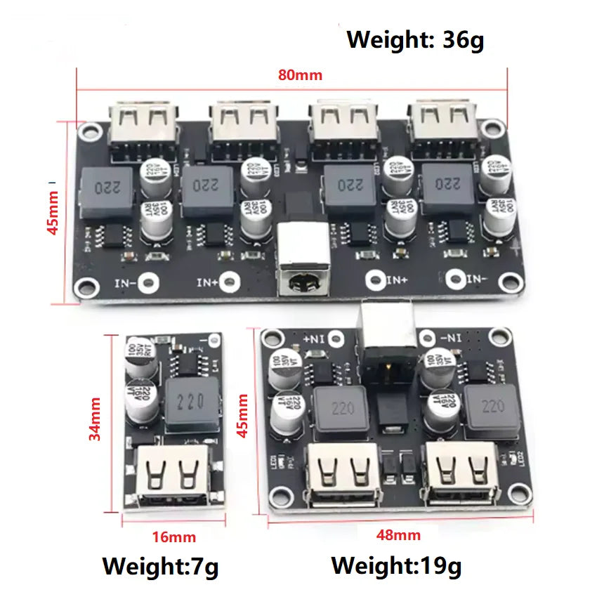 USB QC2.0 QC3.0 DC-DC Step-Down Module Buck Converter 6-32V 9V 12V 24V to 5V Fast Charger Circuit Board