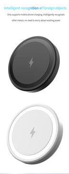 15W Ultra Thin Wireless Charger, Fast Qi Charging Pad with Compact 6cm Size, Lightweight Portable Design for Desk Bedroom Trave