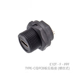 Threaded Type-C Waterproof Connector Cable IP67 Type-C Male Data Plug Wire F Outdoor Use USB 3.1 Solder Board Dual Female Socket
