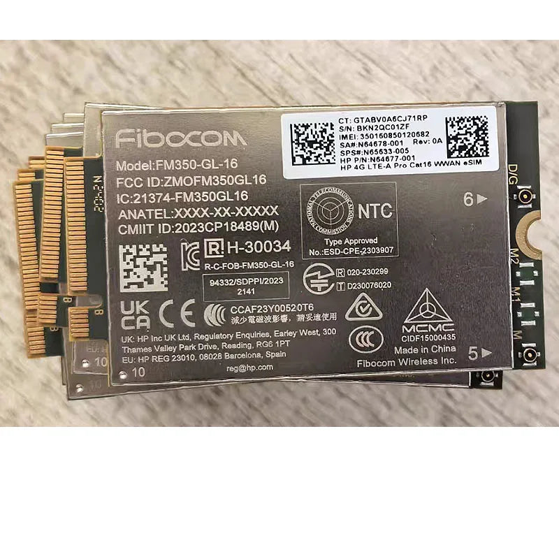 Fibocom FM350-GL-16 LTE Cat16 Module HP Laptop 4G LTE-A Pro CAT-16 WWAN Card Built-in Esim Pcie Interface Integrated GNSS
