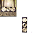 K1KA 3Pcs/Set Barometer Thermometer Hygrometer with Wooden Frame Base