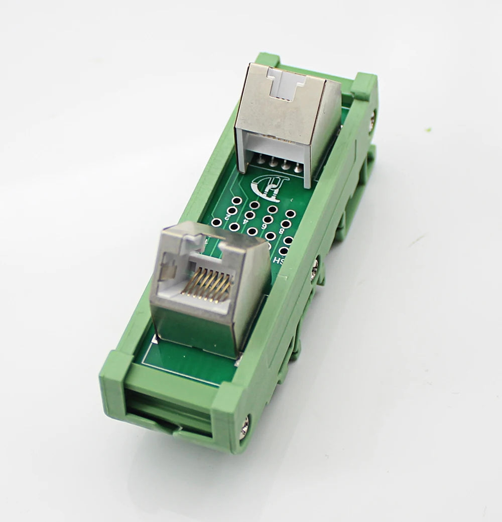 Din Rail Mounting RJ45 Female To Female Splitter Board RJ45 45 Degree Breakout Board