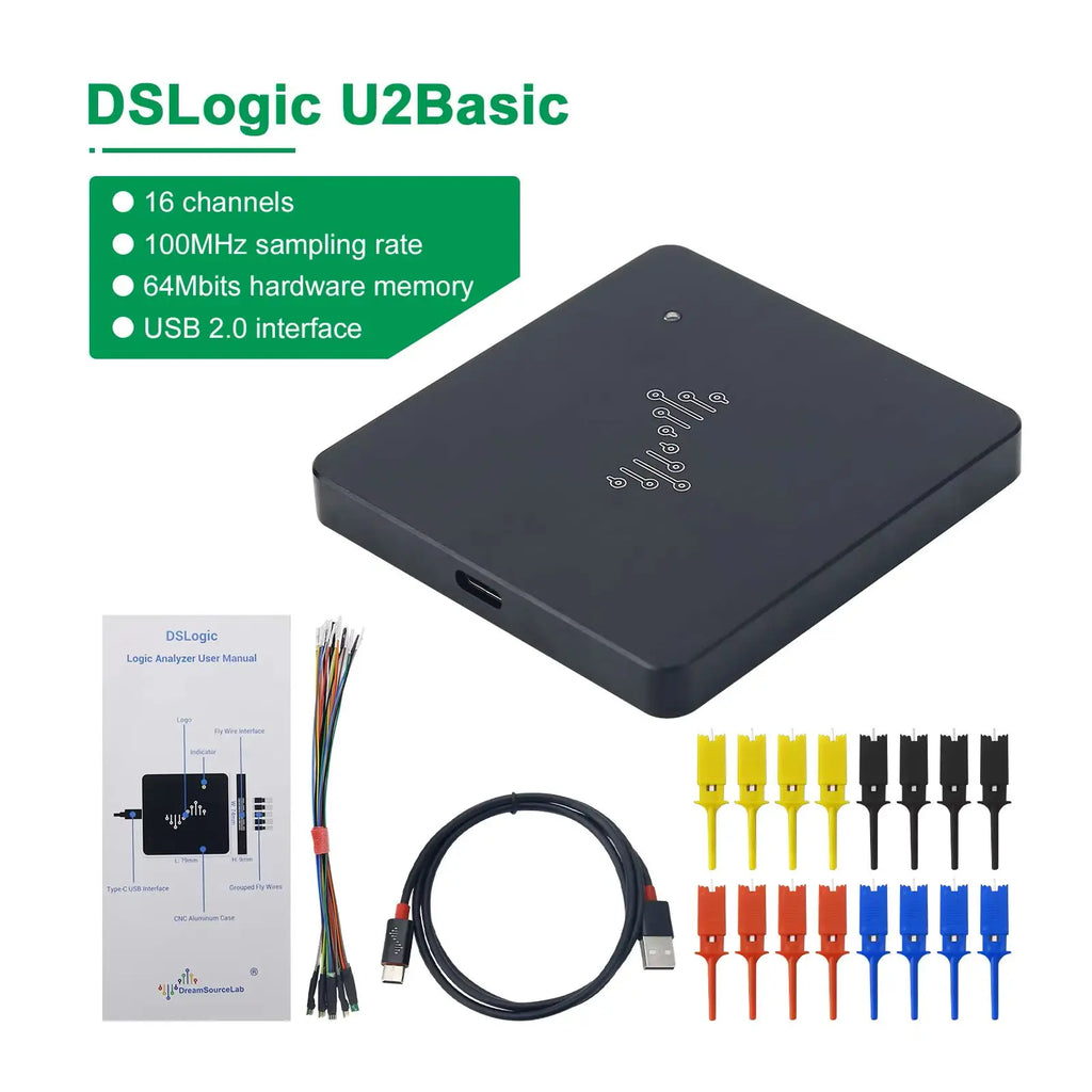 For Circuit Debug Tools DSlogic U2Basic/DSlogic Plus Logic Analyzer 16 Channels 400M Sampling USB-based Debugging Logic Analyzer