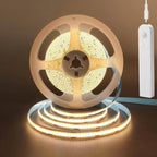 COB LED Strip Light 5V 320LEDs/m PIR Motion Sensor Flexible Self-adhesive Tape Battery Powered for Cabinet Kitchen Lighting