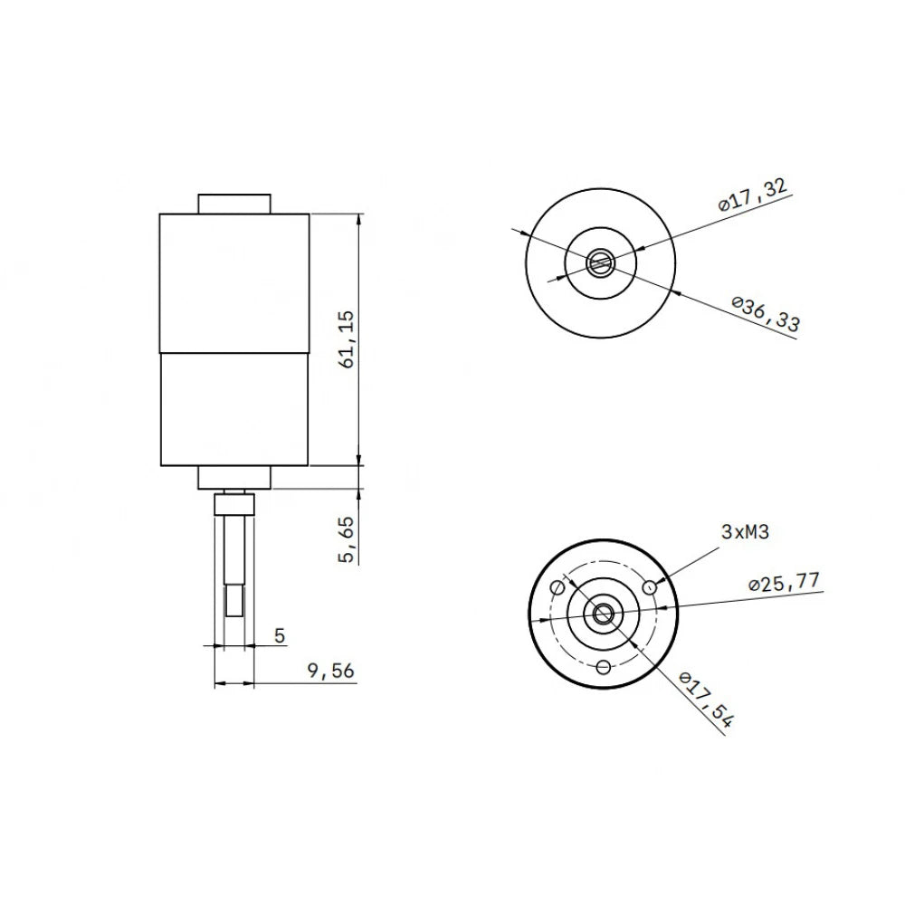 1PCS 36BL61 BLDC DC Brushless Motor 24V 36V 48V Three-phase Eight-wire with Hall Sensor 10W 2000RPM-3000RPM Brushless Motor