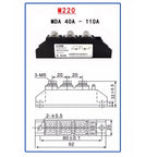 Anti reflection diode MDA55A Common Anode Diode Module100A 25A 40A 70A 90A 110A1600V Rectification Anti Backcharge MDA100-16
