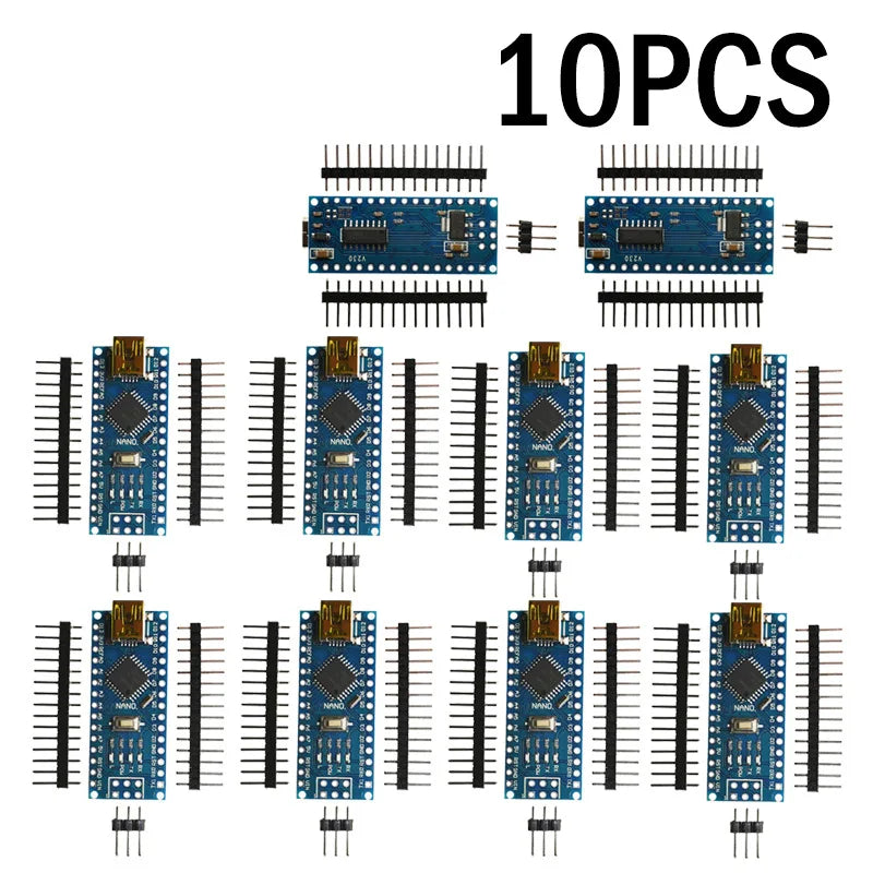 1-10PCS Nano V3.0 ATmega328P/PB CH340 USB Module, Mini Arduino Compatible Board with Bootloader for DIY Electronics Projects
