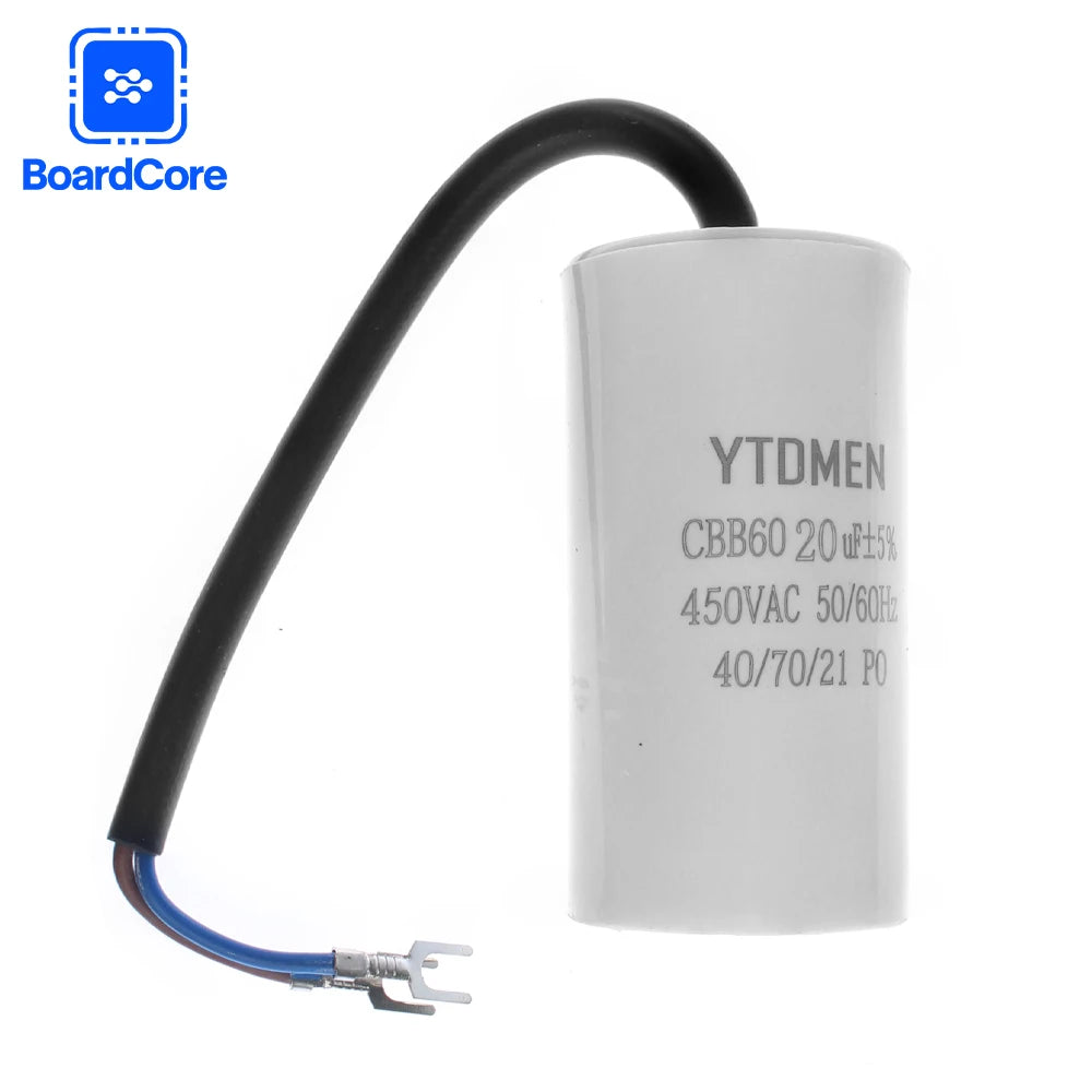 CBB60 450V 5% Motor Run Capacitors 3/4/5/6/8/10/12/14/15/16/18/20/25/30/40/45/50/60UF AC Starting Capacitor for Washing Machine