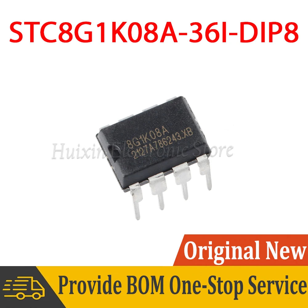 2pcs STC8G1K08A-36I-DIP8 STC8G1K08A-36I STC8G1K08A Single-Chip Enhanced 1T 8051 Microcontroller MCU Micro Controller IC Chip