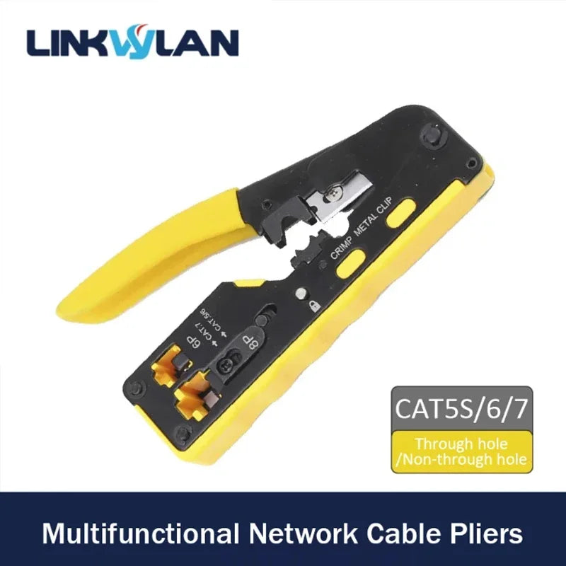 Linkwylan Cat7 Cat6 Cat5e UTP STP Pass Through Plug Network RJ45 Modular Connector 1.1/1.3/1.5mm Holes For Solid Stranded Cables
