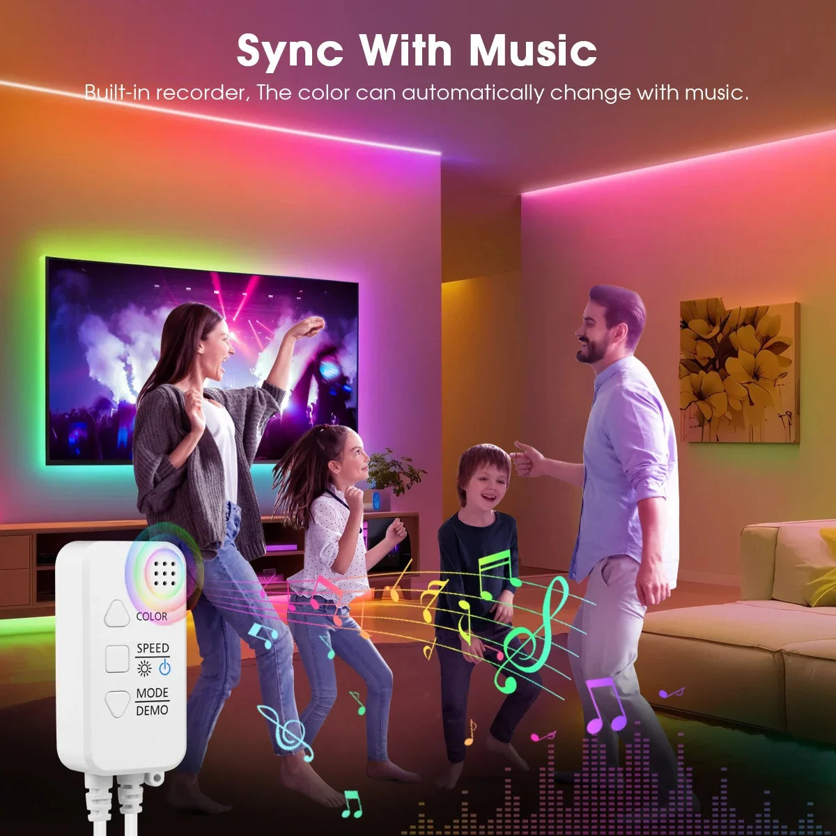 Smart TUYA WS2811 RGB IC Dreamcolor COB LED Strip Light Segment LED Control Music Mode Voice Control Support Alexa Google Home