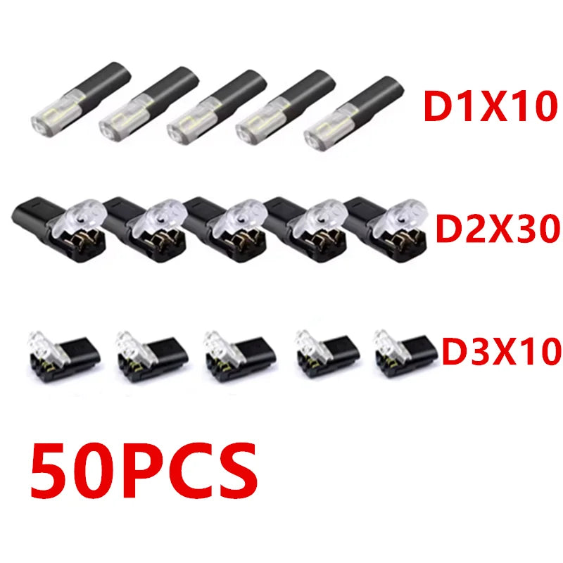 1/2/3 Way Quick-Connect Terminal Electrical Connector Strip Terminal Car Wire Cable Connection Sealed Dustproof Wire Auto Wiring