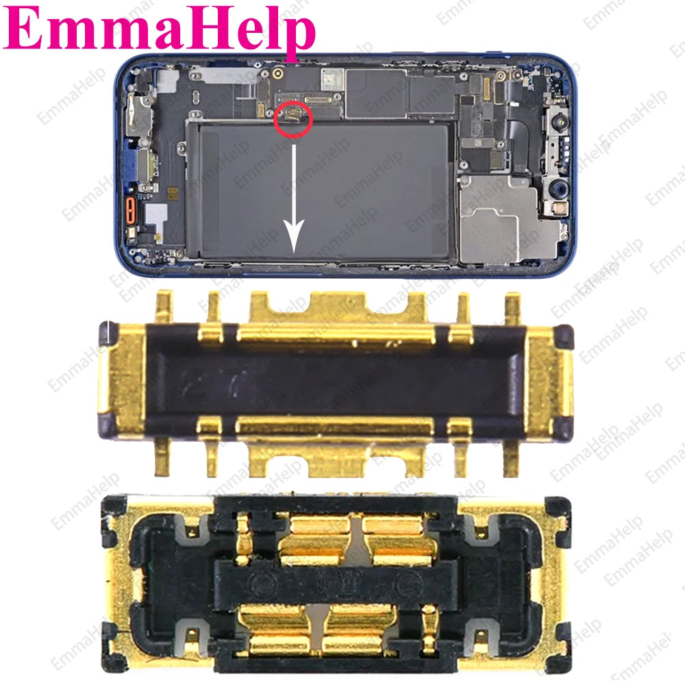 10pcs Battery FPC Connector Flex Cable For iPhone 14 15 Plus 13 12 11 Pro Max 7 6S X XR 8 Plus Clip Plug
