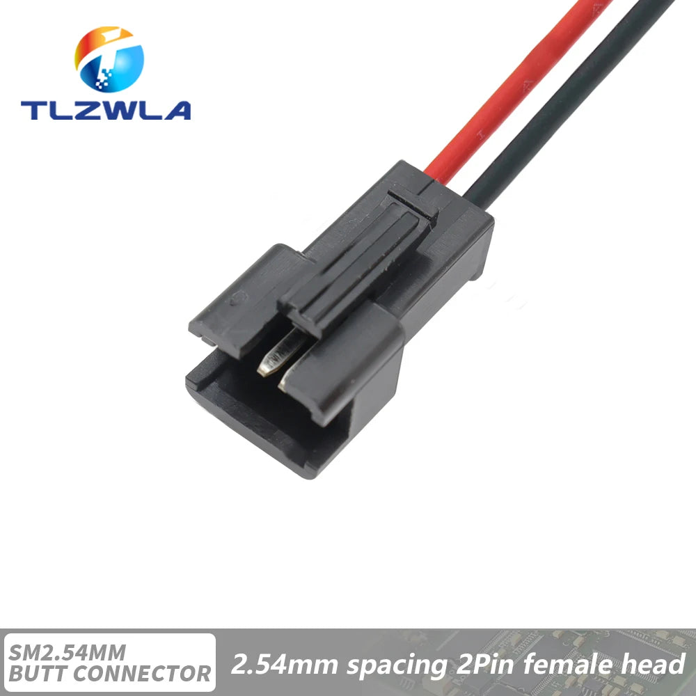 10PCS JST SM 2/3/4/5/6Pins 2.54MM Plug Male to Female Wire Connector cable pigtail Plug LED Connecting line 20cm Long
