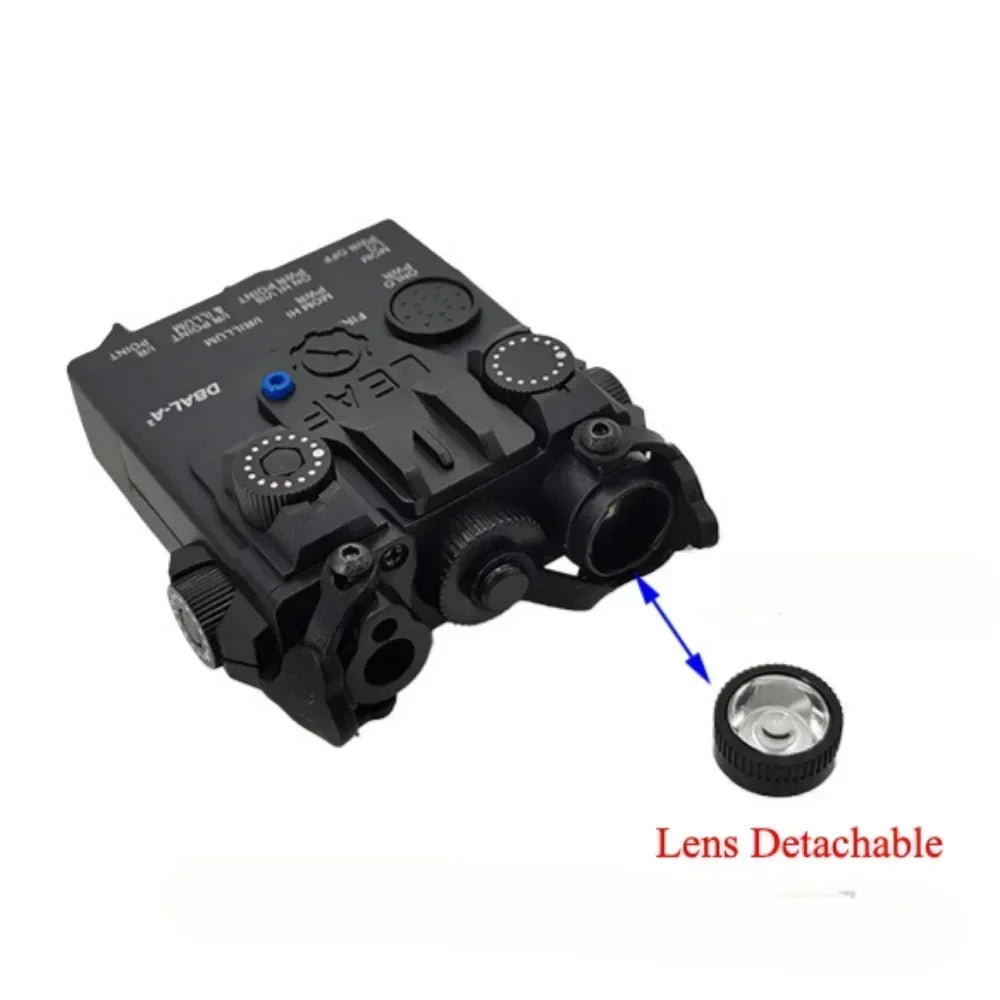 20mm Rail Mount DBAL-A2 Device, Red Green Laser Aiming Indicator, Portable White LED Flashlight for Outdoor Toys