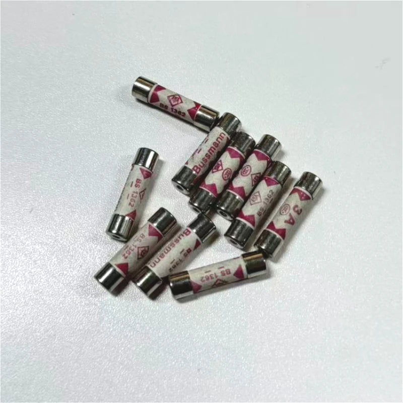 10Pcs BS1362 British Plug Fuse 3A 5A 10A 13A 2A 1A 20A 15A 6X25 Ceramic Tube Fuse British Domestic House Hold Mains Plug  Cartri