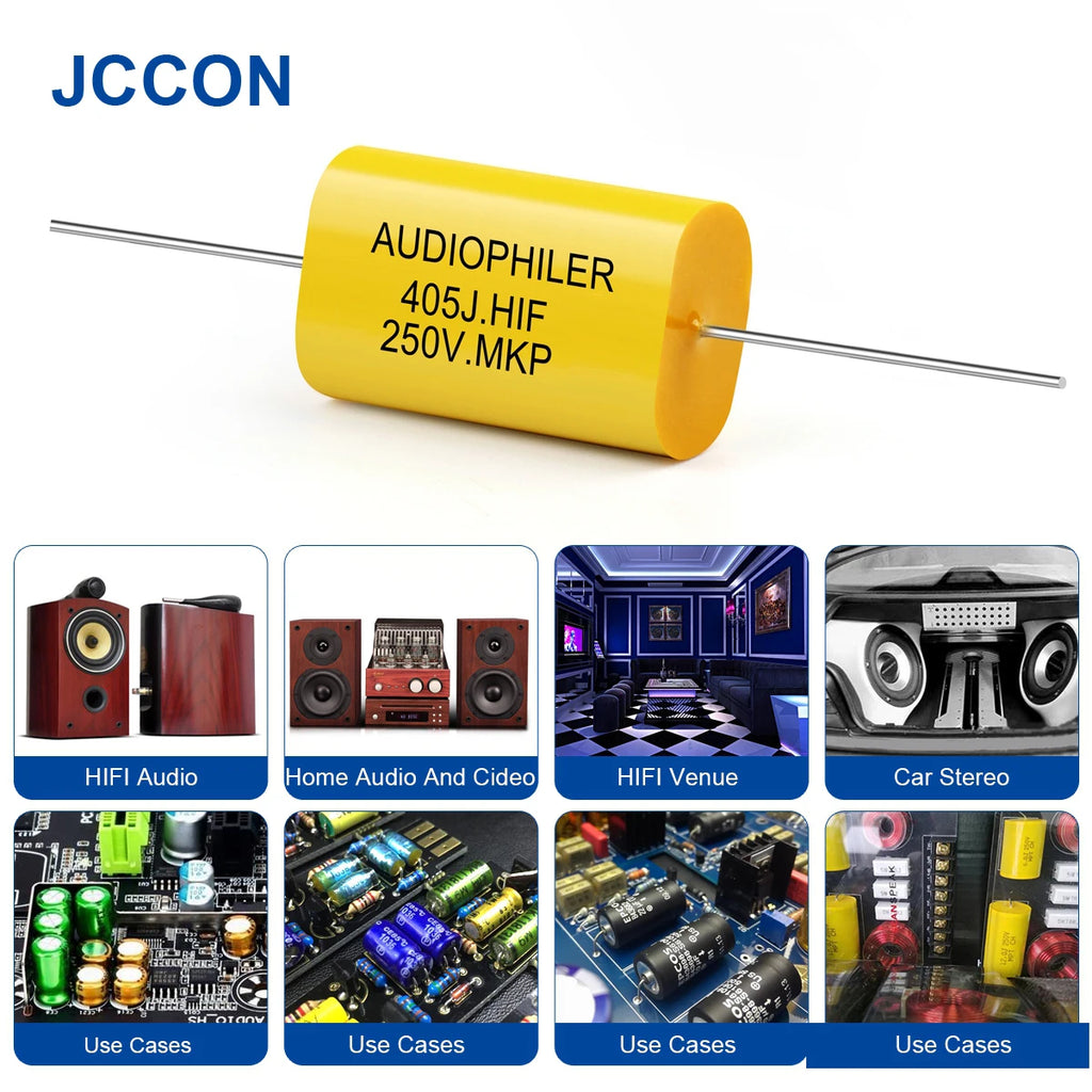 2Pcs 250V MKP Capacitor Audiophiler HIFI Fever Audio Metal Film Coupling Frequency Dividing 1UF 1.5UF 1.8UF 2.2UF 2.7UF 3.3UF