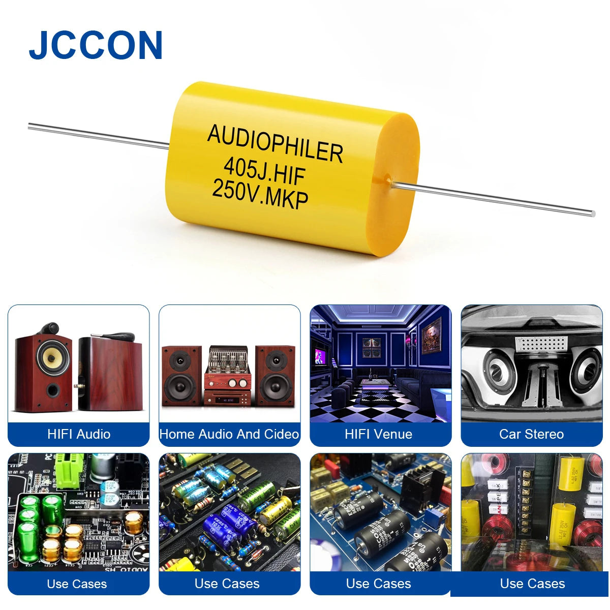 2Pcs 250V MKP Capacitor Audiophiler HIFI Fever Audio Metal Film Coupling Frequency Dividing 1UF 1.5UF 1.8UF 2.2UF 2.7UF 3.3UF