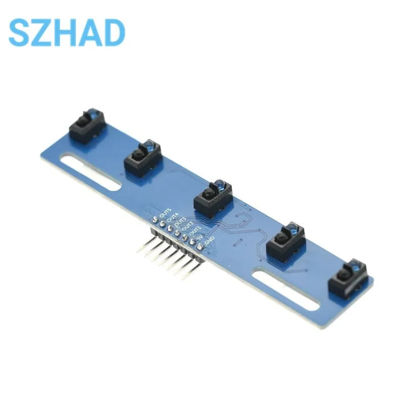 TCRT5000 5-Way Black and White Line Identification Sensor Module Tracking Intelligent Car Infrared Sensor 