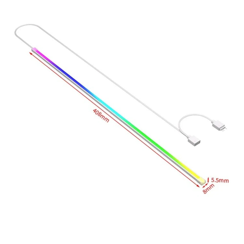 Soft Neon Addressable Rainbow PC WS2812b LED Strip Light for 5V 3pin ARGB Header PC Case Asus Aura Sync RGBIC Fusion MSI Mystic