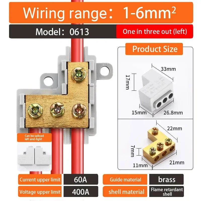 5/10PCS T-type High power branch terminal wire terminal Quick Junction Box Terminal Block Electric Cable CONNECTORS  copper