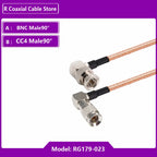 HD SDI RG179 Pigtail 75 Ohm Cable BNC Male to Mini DIN 1.0/2.3 CC4 Male Straight 90Degree Adapter Black Magic Hyper Deck Shuttle