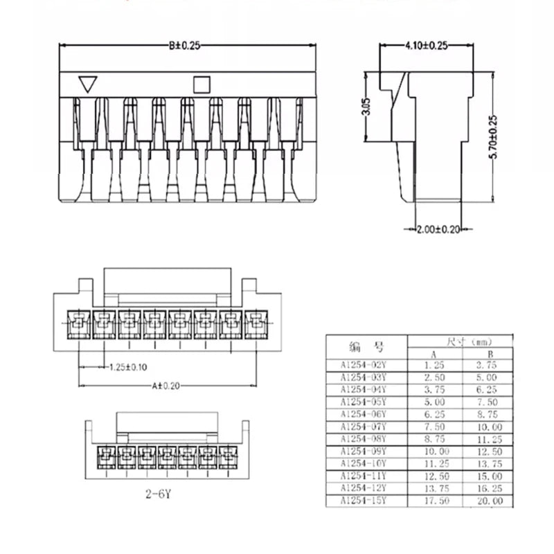 5/10PCS GH 1.25 2p 3p 4p 5p 6p 7P 8P  Female Connector With Wire 15cm Cable  GH1.25 Single Double Connector 28AWG