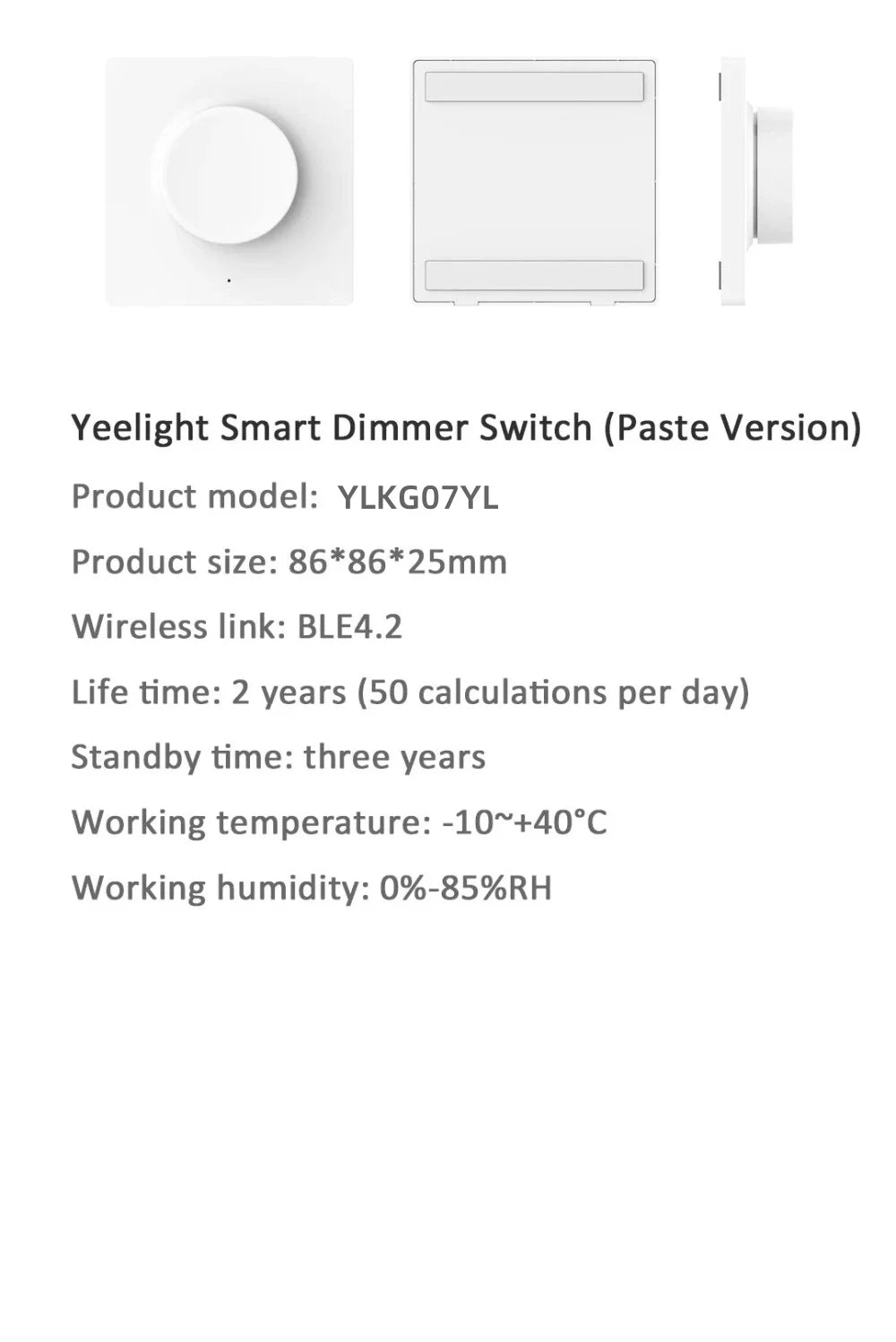 Yeelight Smart Wireless Dimmer Switch Bluetooth connected smart dimming controller is suitable For Yeelight Light Mi Home App