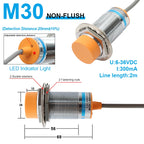 OMCH Capacitive Proximity Sensor LJC 12 18 30MM Detection Distance 2/5/10/20MM PNP NPN NO NC Cylindrical Proximity Sensor Switch