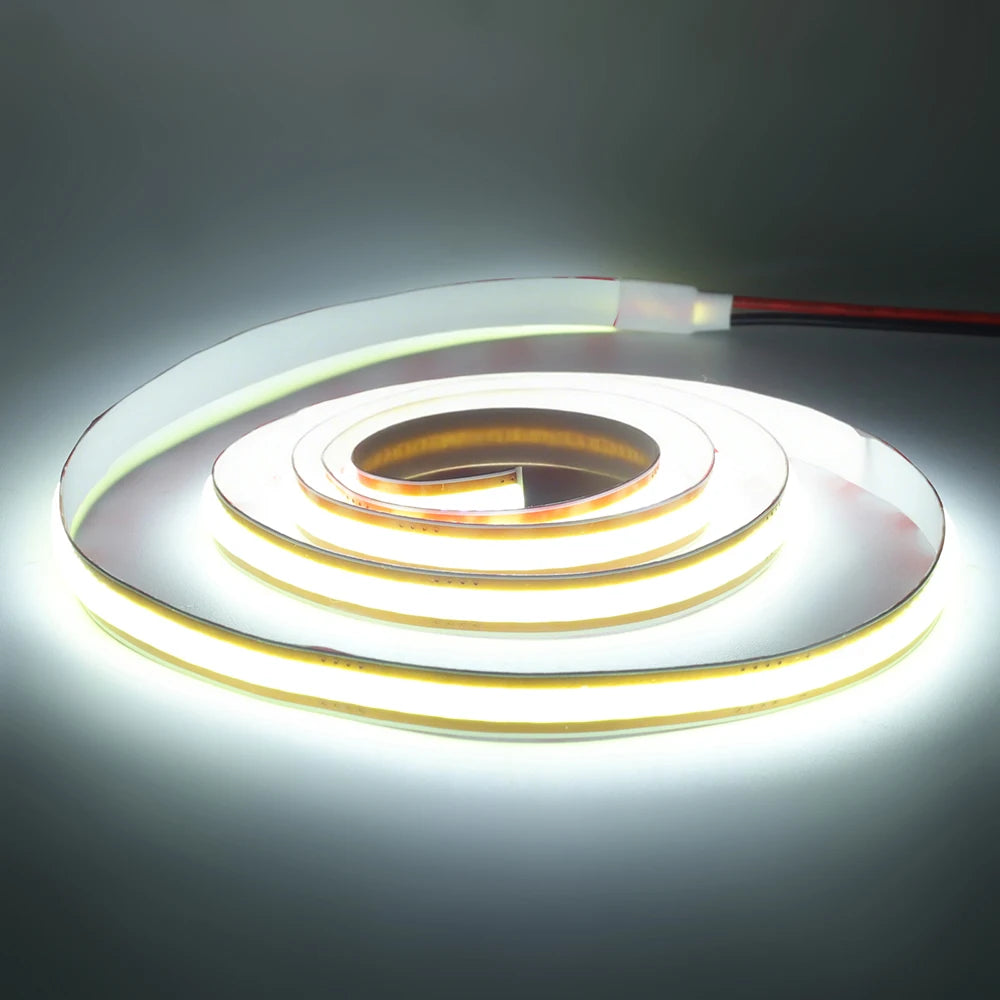 5mm 8mm PCB Free Cut COB LED Strip 12V 24V Tape Light 400 Leds Flexible 3000k 6000k 4000k 0.5m 2m 5m 10m 20m Linear Lighting
